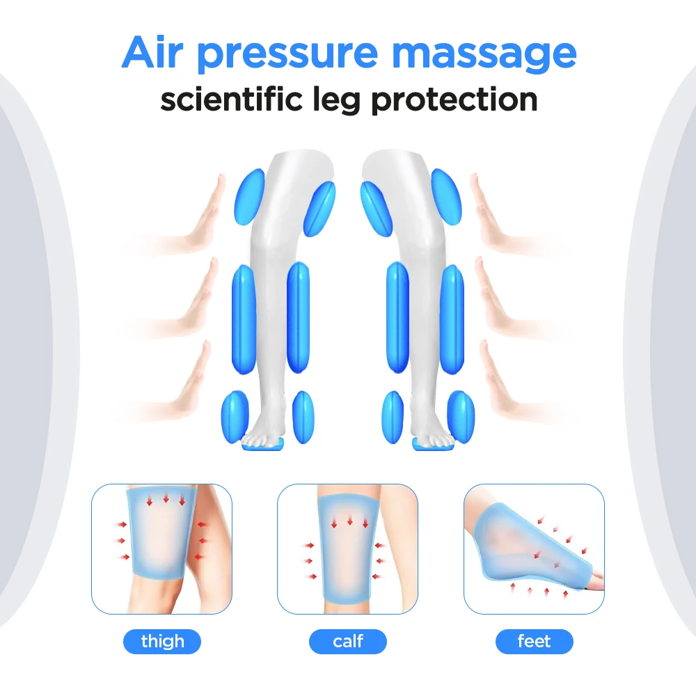 Akumulatorska masažna naprava Telečja zračna blazina Wrap Kompresijska električna masaža nog Airwace Foot Health Care Relax Pressotherapy_voghion.com