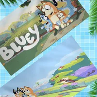 Cartoon B-Blueys Anime Beach Swimming Towel Soft Absorbent Washcloth Children's Gifts For Kids Travel Camping Gym 2