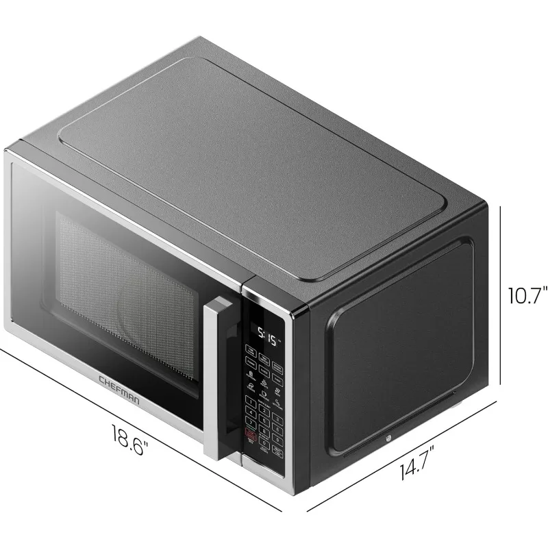 Countertop Microwave Oven 0.9 Cu. Ft. Digital Stainless Steel Microwave 900 Watt with 6 Presets,Child Lock, Kitchen, Home 2