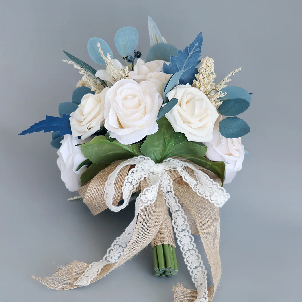Bride Bouquet Boutonniere Wrist Corsage Waterfall Wedding Flower Bridesmaid Bouquet Wedding Ceremony Anniversary wedding bouquets wedding flower decoration