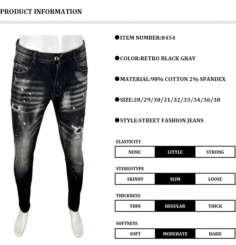 Street Designer Fashion Men Jeans Detail