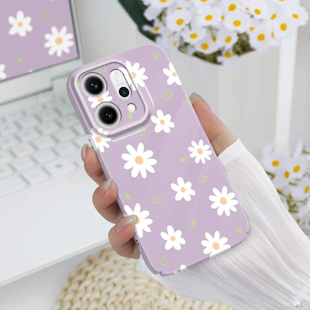 Tender Daisy Design Hard Phone Case with Film Cover