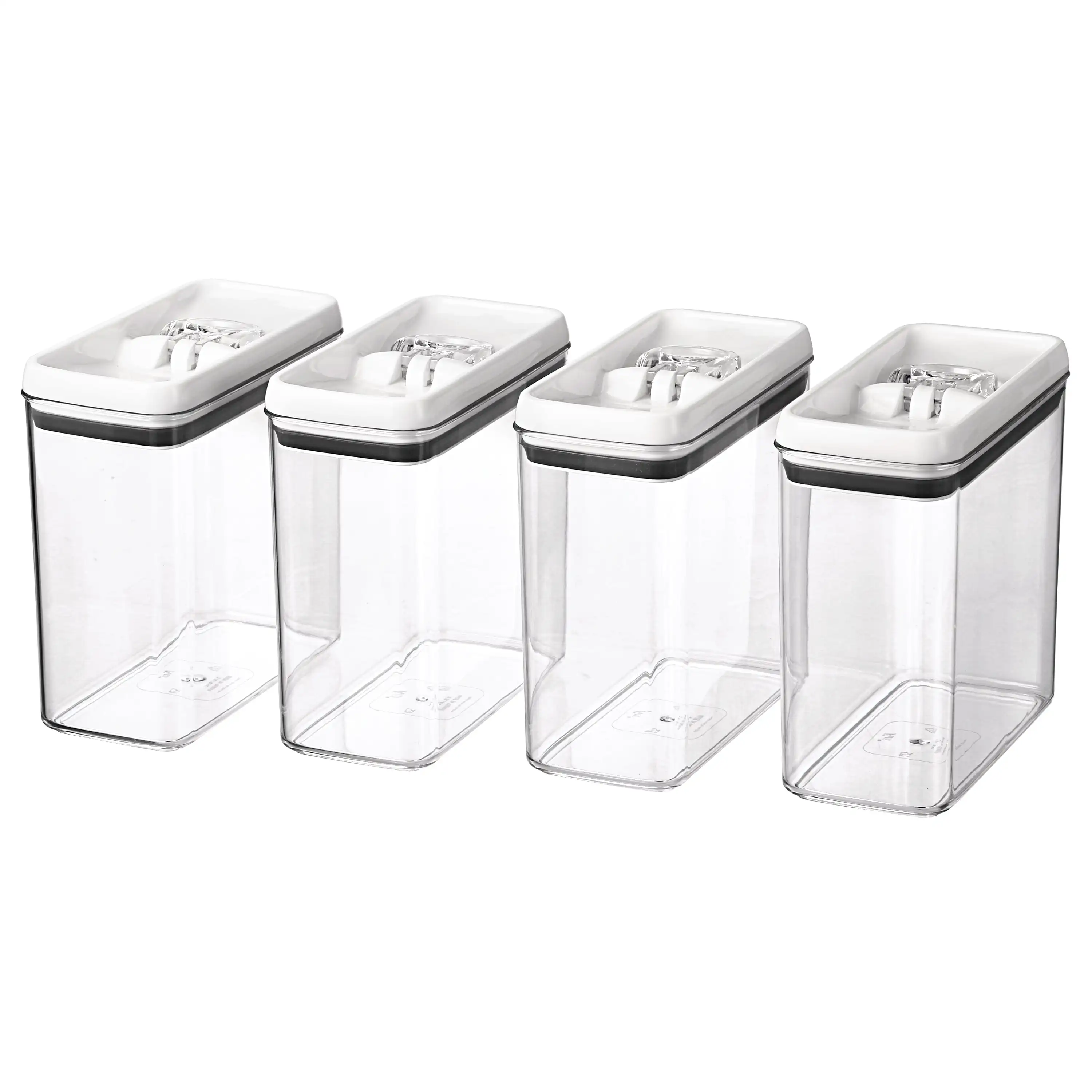 

Canister Pack of 4 Canisters 11.5 Cup Rectangular Food Kitchen Storage Container Set
