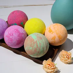 1pcs Bath Salt Bomb Ball Natural Fruit Fragrance Bubble Bath Explosion Quick Dissolve Body Clean Household Bathtub Accessories