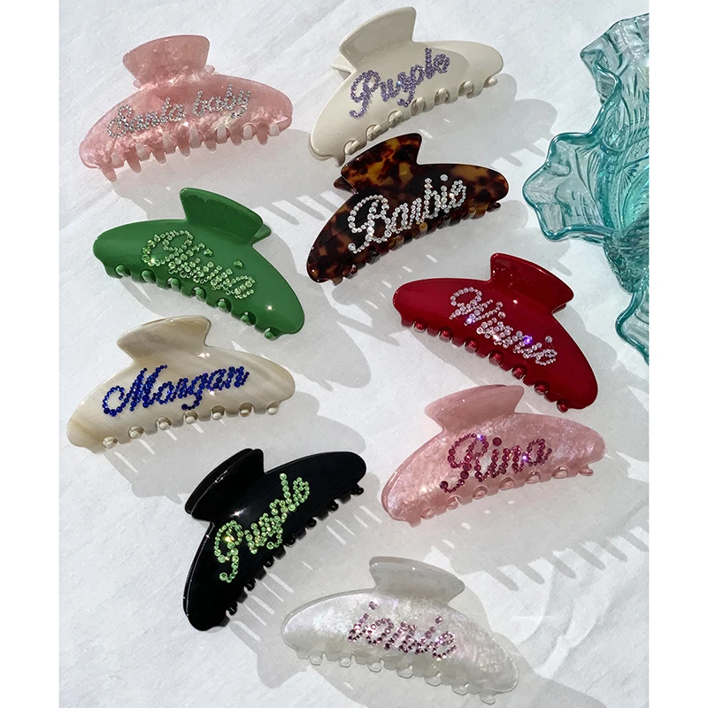 2022 New Custom Design Pure Handmade Double-sided  DIY Alphanumeric Name Grabber Hairpin Hairpin Couple Gifts Popular