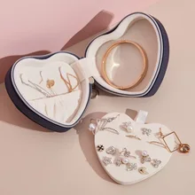  High-end Heart Jewelry Box and Bag Decoration Storage Box Earrings Earrings Earrings Bracelet Storage Box Jewelry Bag Small 