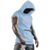 New Summer Cool Patch Outdoor Exercise Jogging Men's Casual Hooded Solid Color Sports Vest, A Gift For Men 5