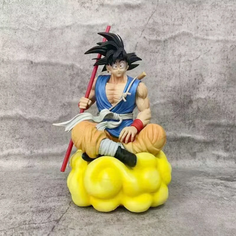 

Hot 21cm Dragonball Z anime hand-carrying stick ride cloud Goku character doll Pvc statue model toys gifts Children's Day gifts