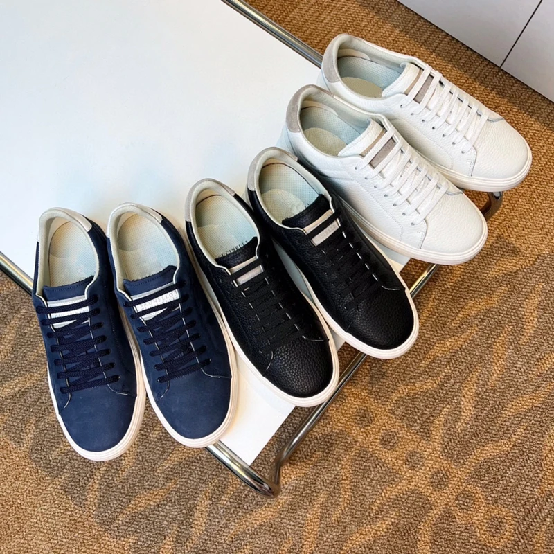 

New Men's Casual Sports Board Shoes Original Factory Calf Leather Ultra Light EVA Sole Original Box Packaging Dust Bag