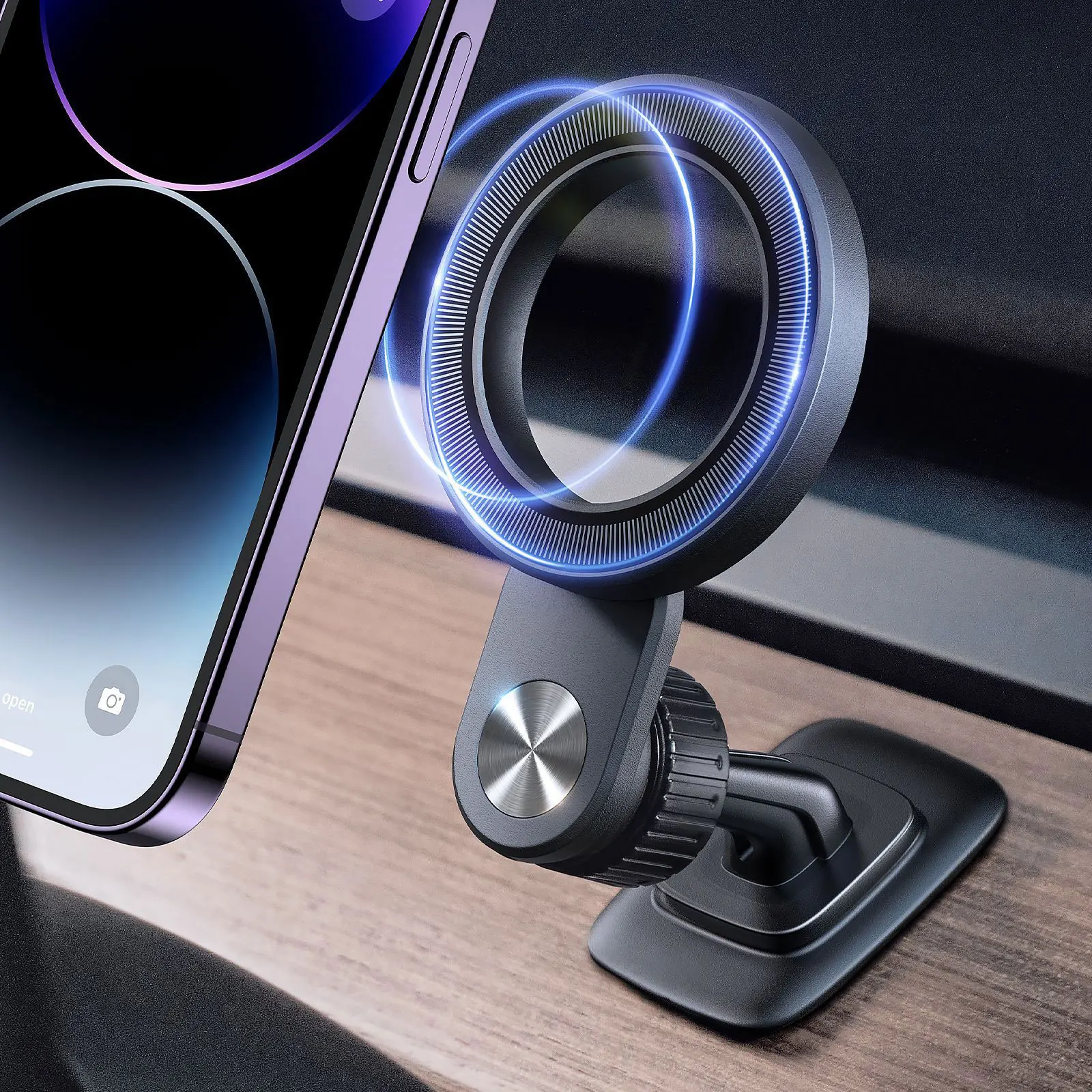 

Mobile Phone Holder Is Compatible with Pop Socket , and The Center Console Is Pasted with Mobile Phone Holder