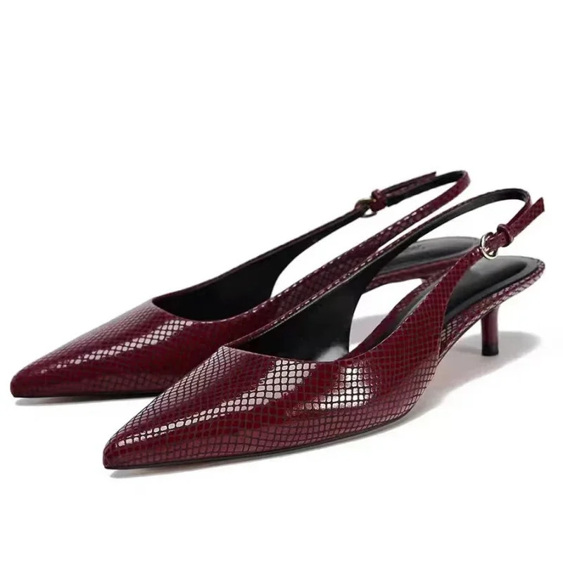 High Heels Office Lady Shoes Sexy Pointed Toe Slingback Footwear Pumps Elegant Designer Stiletto Concise Women Dress Sandal
