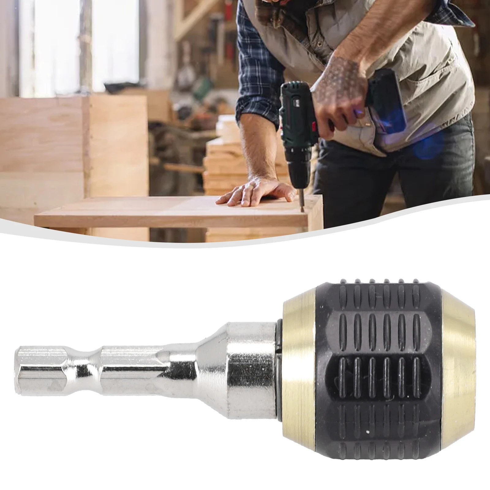

1 Pc 60 Mm Drill Chuck Screwdriver Impact Driver Adapter 1/4 Hex Shank Thread Drill Bit Holder Quick Change Convertor Adapter