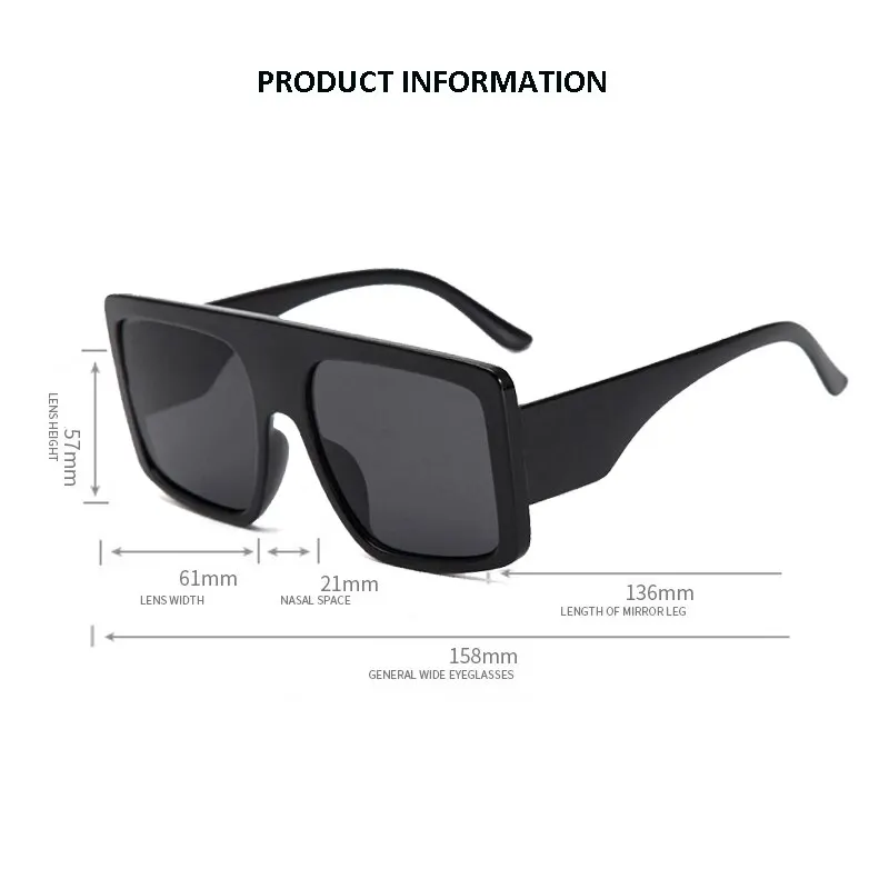 Fashion Pink Square Sunglasses Women Oversized Big Frame Sun Glasses Female Brand Designer Vintage Gradient Oculos_voghion.com