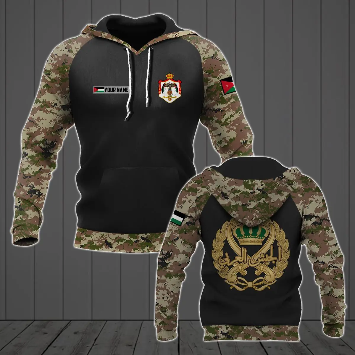 Jordan Bandeira e Emblema Padrão Hoodies Para Masculino Solto Moda