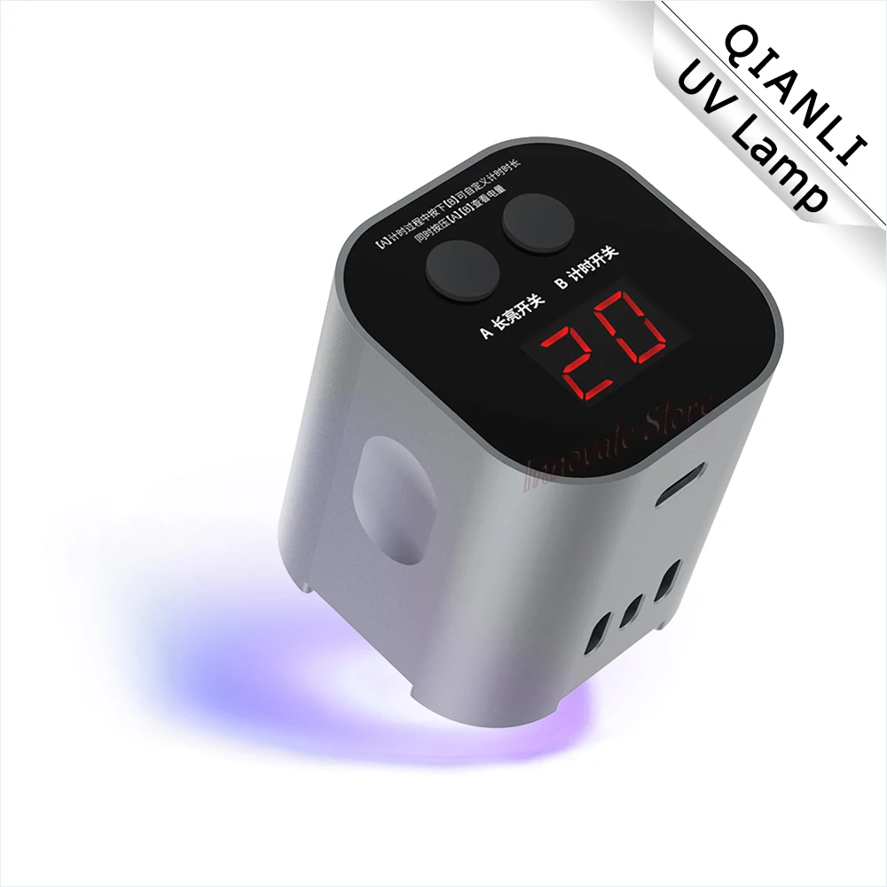 

QIANLI UV Intelligent Green Oil Curing Lamp charging type Led UV glue curing optical Shadowless gel glue curing lamp