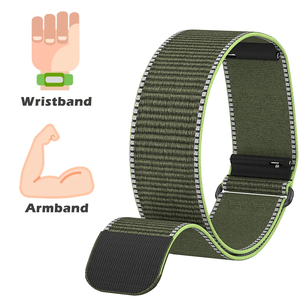 Versatile Nylon Elastic Armband Wristband with Adjustable Genuine Leather Hook and Loop Water-Resistant Strap