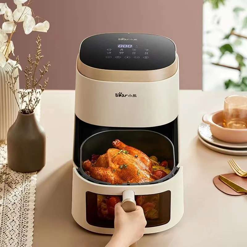 Bear Smart Electric Air Fryer 5L Household Visual Design 360°Baking LED Touchscreen Multi-function Deep Fryer Without Oil dror dreams design without boundaries