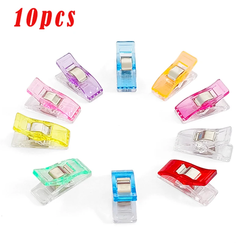 Sewing Clips 10pcs Multi Colors Plastic For Patchwork Sewing DIY Crafts Quilt Quilting Clip Knitting Accessories sewing clips plastic clips