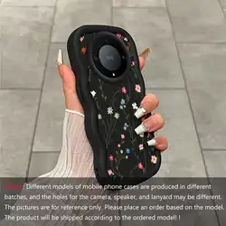Floral Magic Phone Case - Lightweight and Flexible Design for Honor X7B 5G (Black)