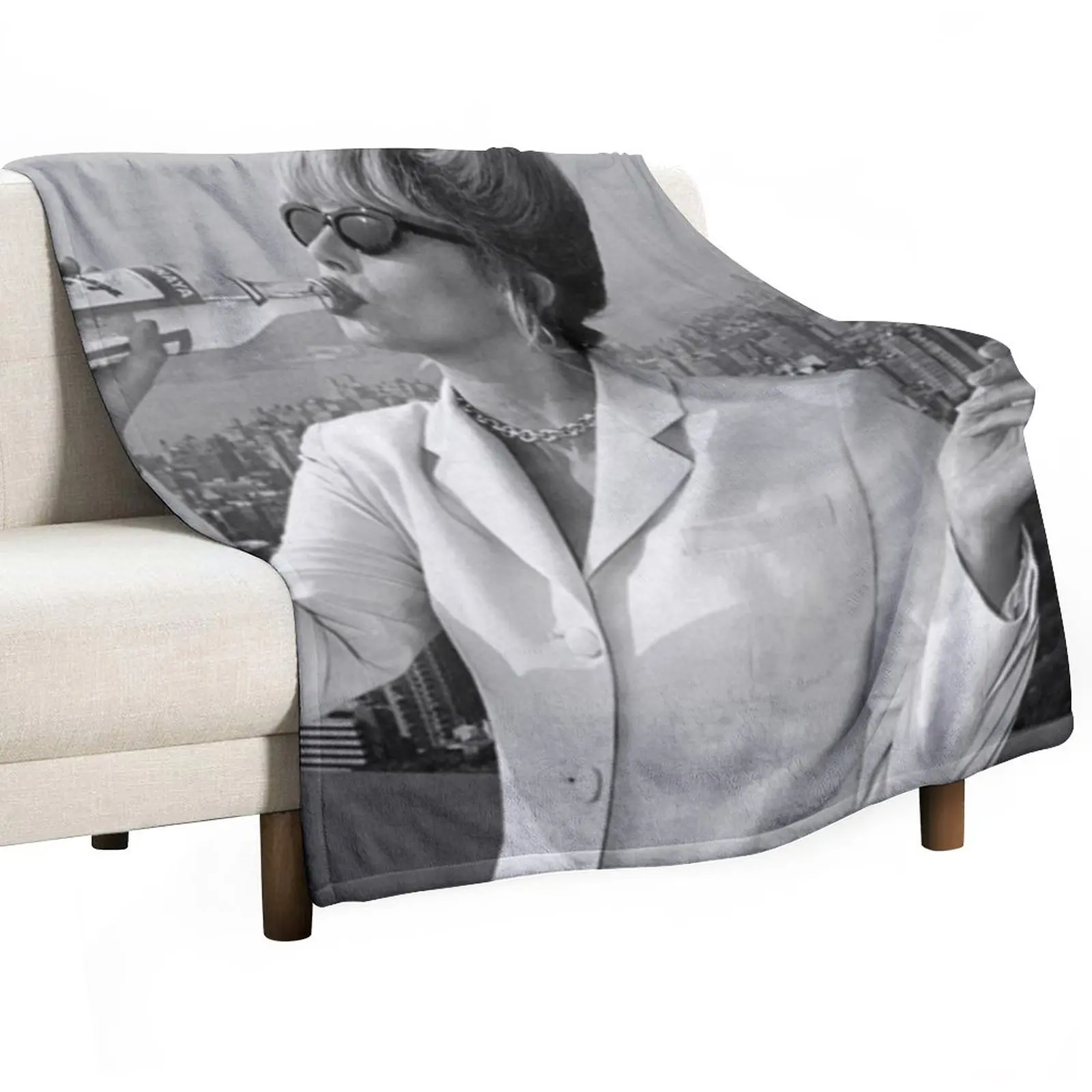 

Patsy Stone Black and White Throw Blanket Decorative Sofas Decoratives Dorm Room Essentials Blankets