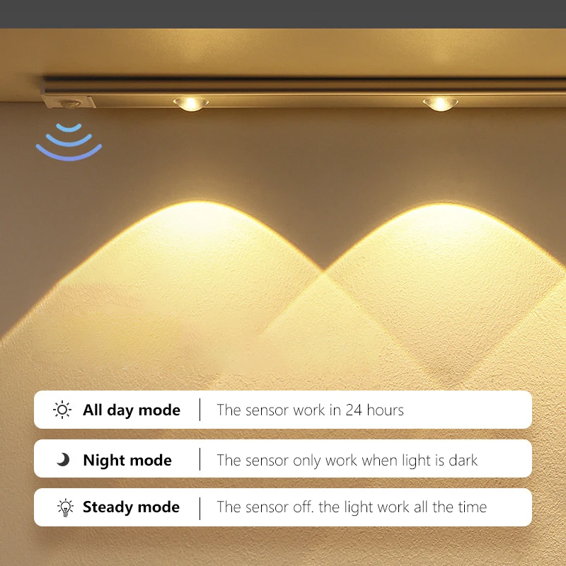 GARTO Led Under Cabinet Wireless Lights, Under Counter Closet Lighting With Motion Sensor, USB - View #5