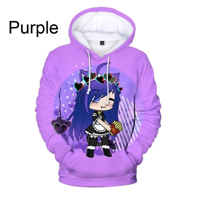 Popular anime gacha vida 3d hoodies das mulheres dos homens