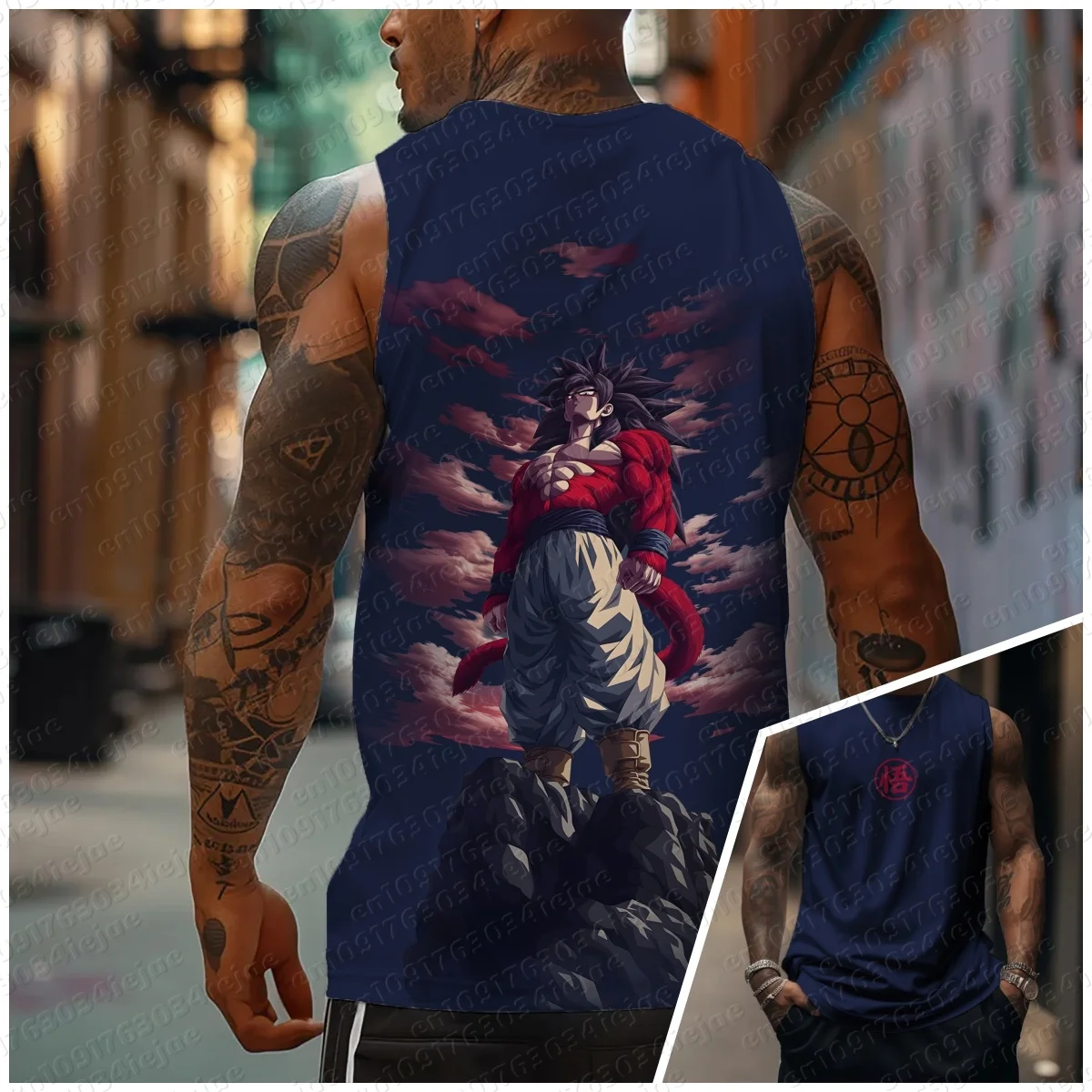 2026 Sommer Dragon Ball Goku Übergroßes Anime-Print Herren Ärmelloses T-Shirt Trainingsweste Sommer Schnelltrocknend Leichtgewicht – Detail 11