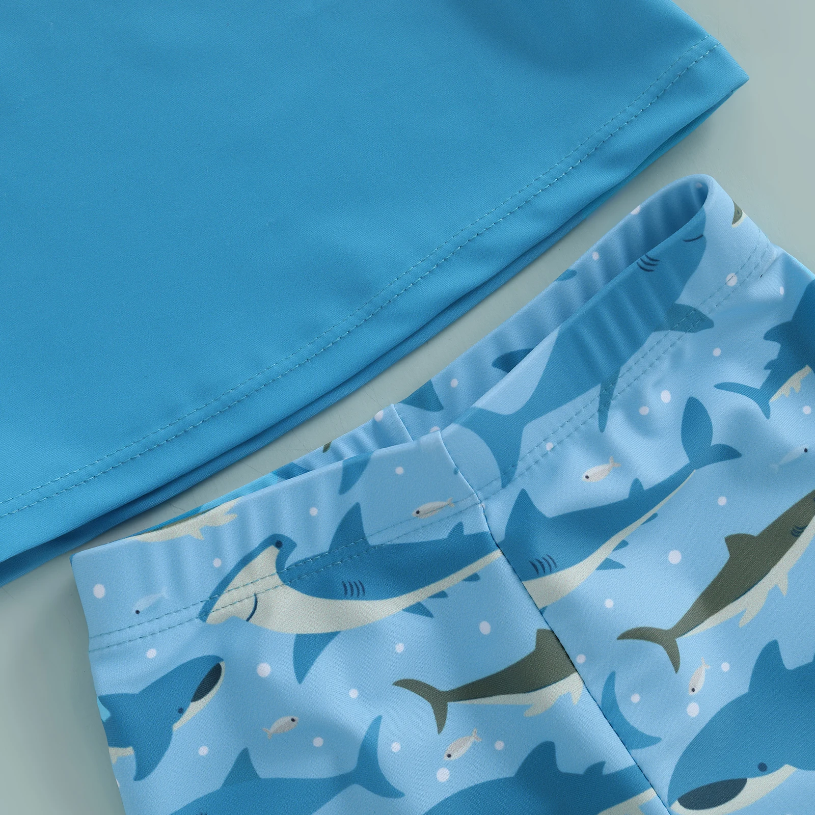 Infant Boys Summer Swimwear Fashion Children Swimsuit Shark/Duck Print Short Sleeve Bathing Suit Swim Hat 3 Pcs Set