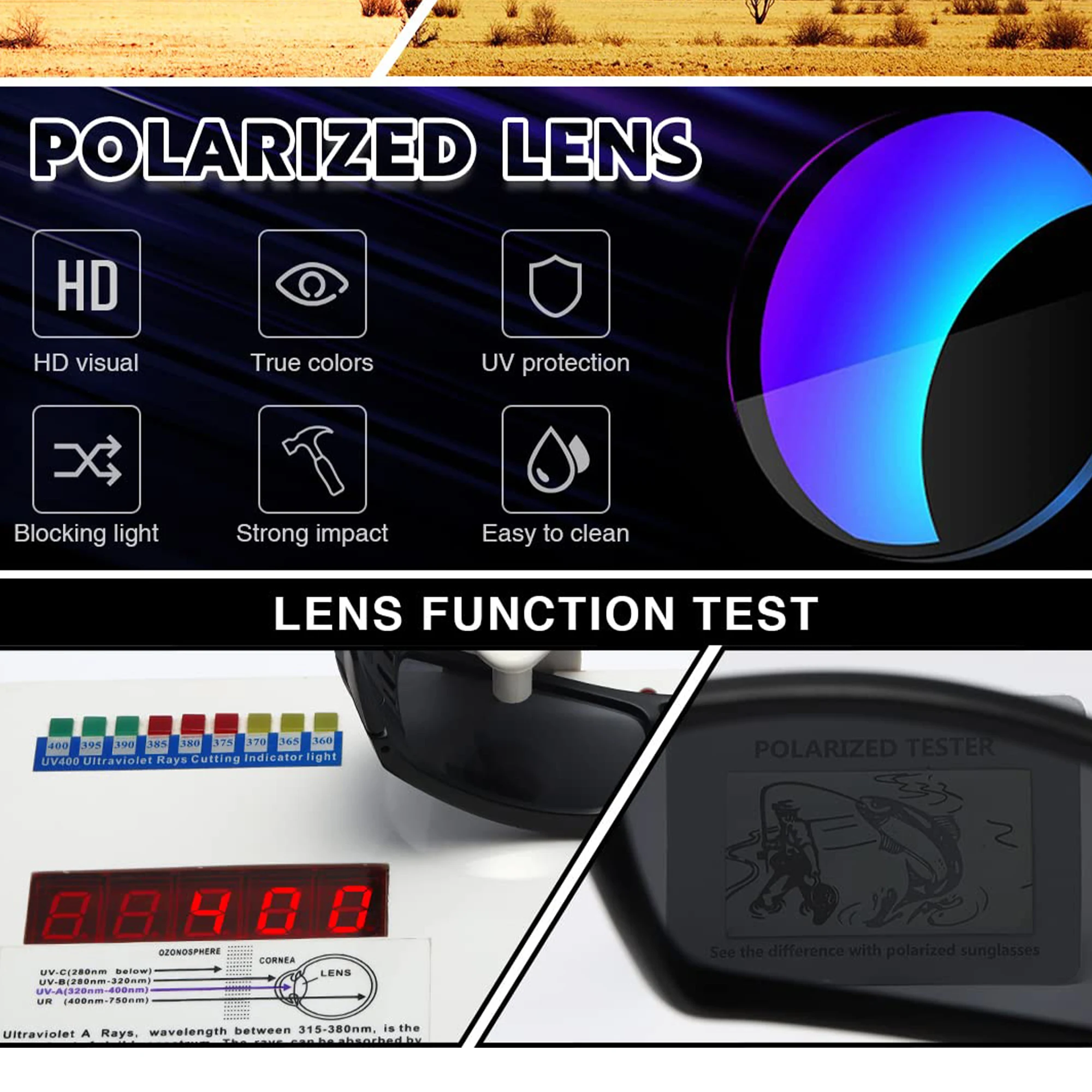 Men's Polarized Sports Sunglasses - UV400 Protection