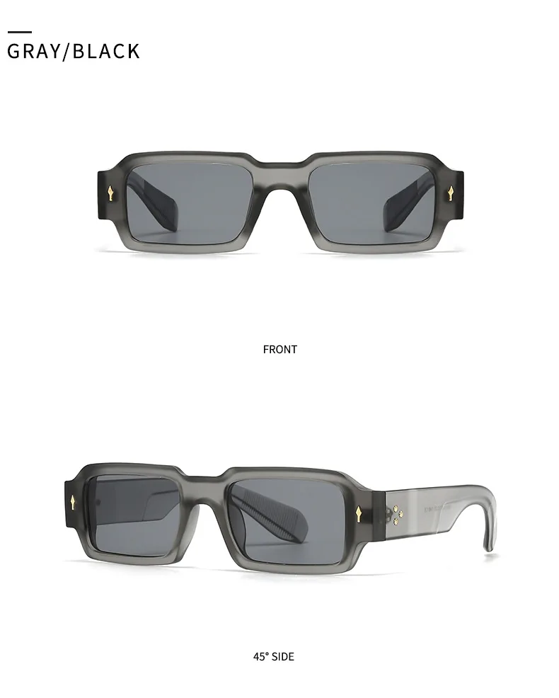 Punk Luxus Marke Designer Quadratische Klassische Niet Sonnenbrille Frauen Für Männer 2024 Trendy Sonnenbrille Vintage Beliebte Shades UV400 – Detail 10