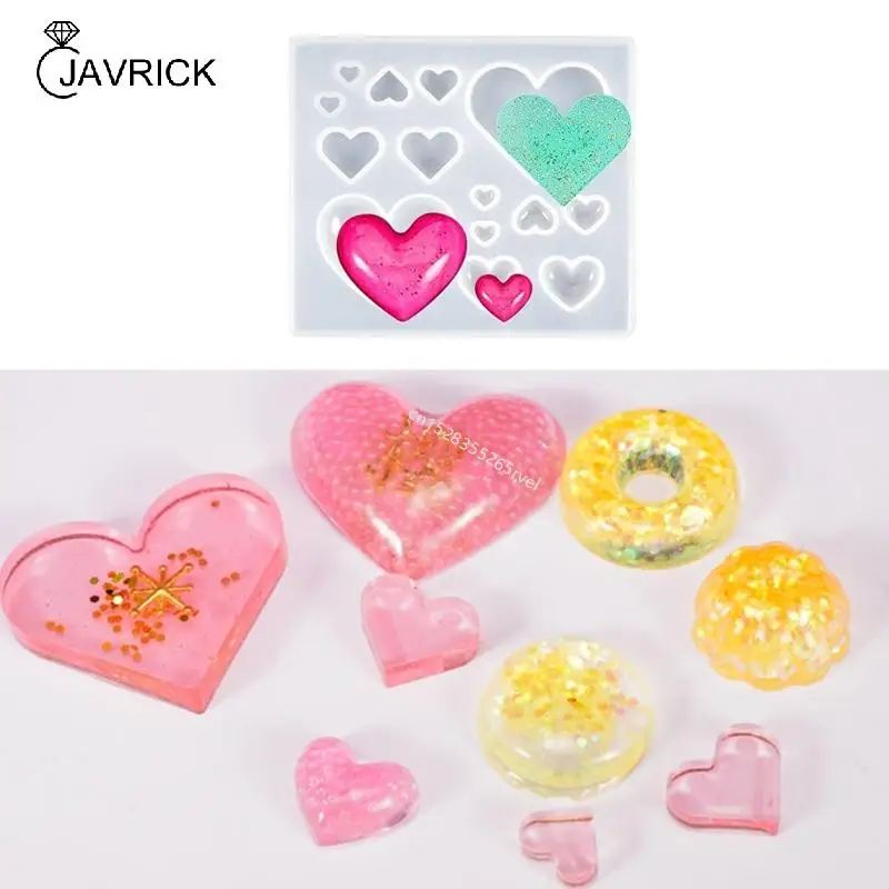 Heart Resin Mold Keychain Silicone Mold Heart Shaped Earring Mold Resin Pendant Mold for DIY Crafts Jewelry Casting Mold