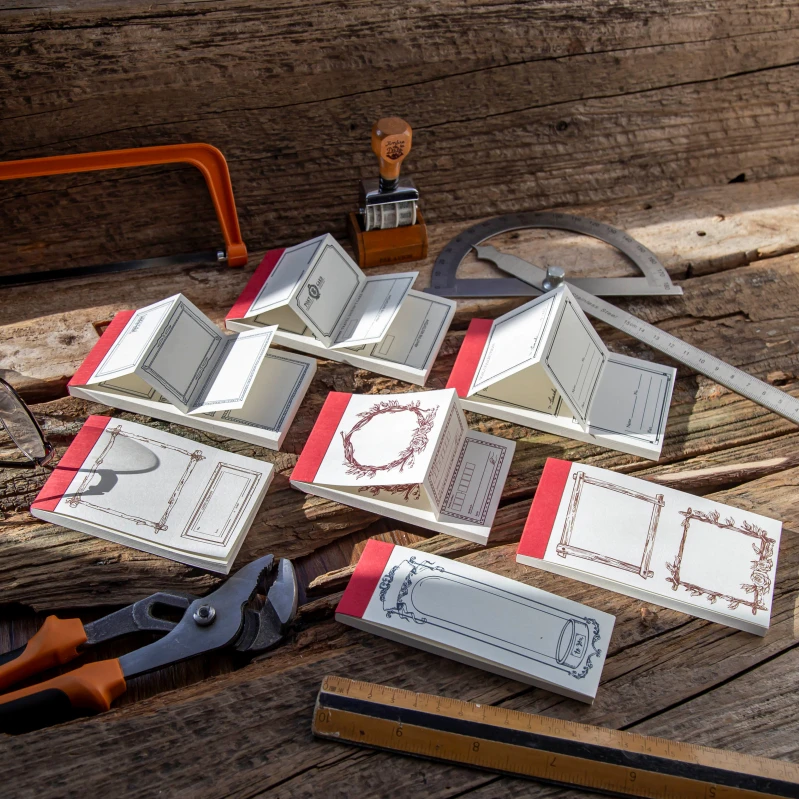 

Dimi 50Sheets Vintage Style Memo Pad Deco Scrapbooking School/Office Supplies LOMO Cards DIY Material Paper Stationery Notebook