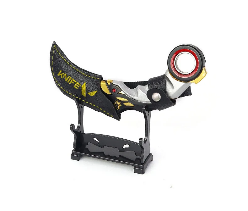 15cm Valorant Melee Weapon Champions 2021 Karambit Rotatable Balisong Metal Model Mili Tery Training Knife Safety Game Toys Boys 6