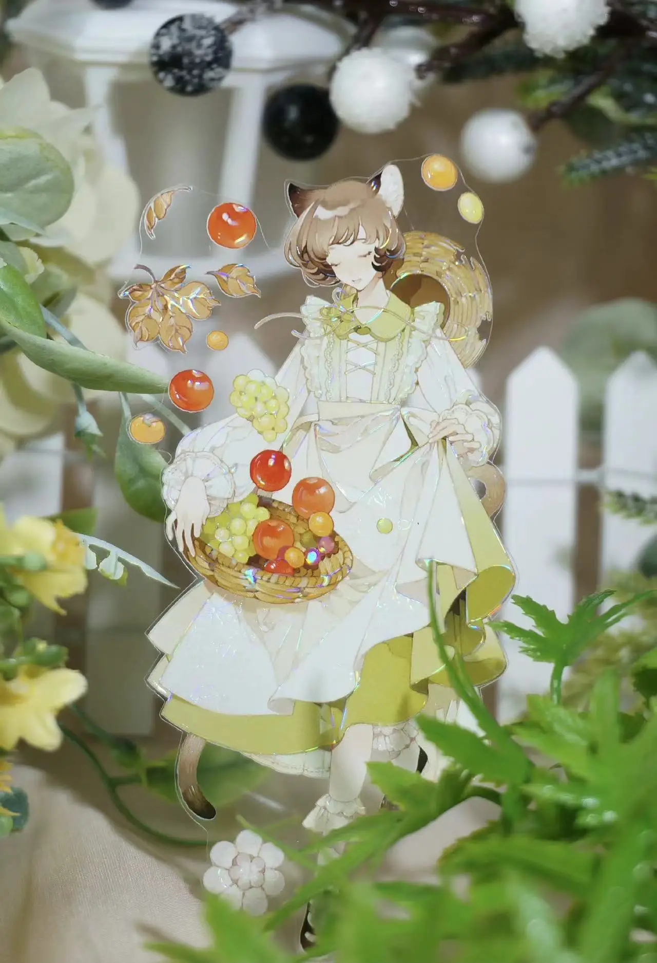 샤인 스튜디오 사랑스러운 요정 고양이 소녀 스텝, 가벼운 와시 pet 테이프, 플래너 카드 제작, DIY 스크랩북 플랜 장식 스티커