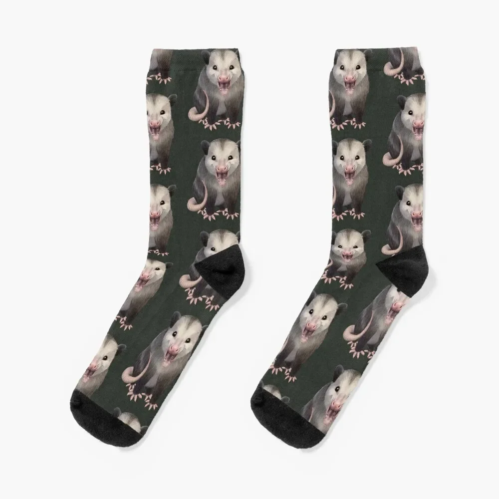 

Happy Possum Socks gym Hiking boots football Man Socks Women's