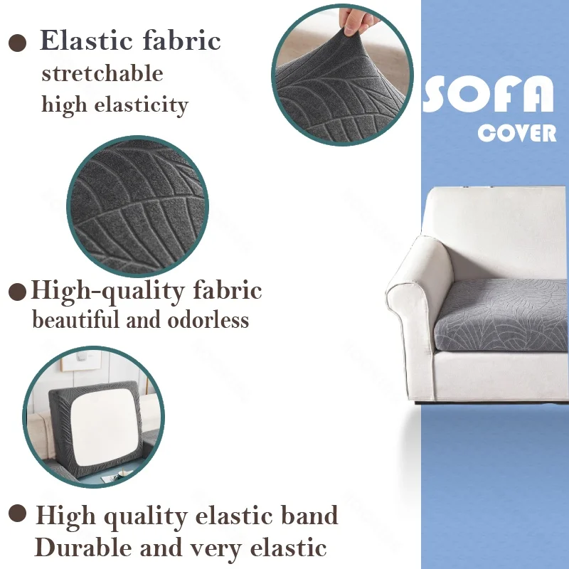 High Quality Thick Jacquard Sofa Cushion Cover For Living Room Anti-slip Anti-dust Solid Color 1PC Elastic Sofa Cover 3