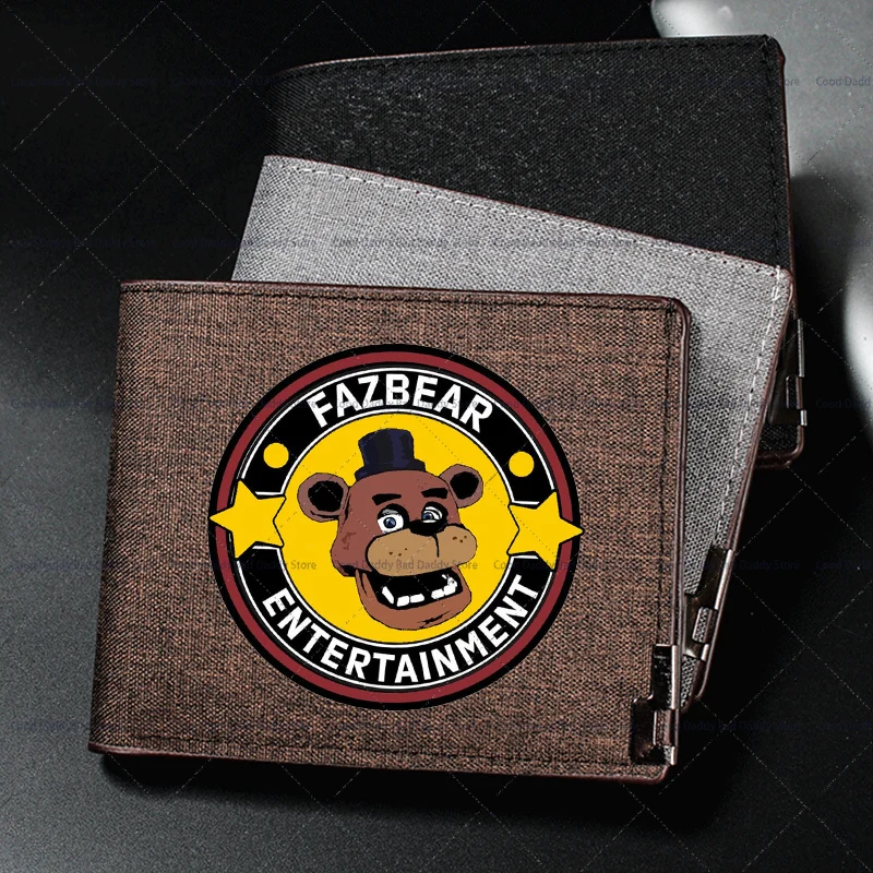 FNAF Wallet for Men Card Bag Cartoon Five Night At Freddy Cardholder Multi Slot ID Moneybag Fashion Fazbear Bear Coin Purse Gift