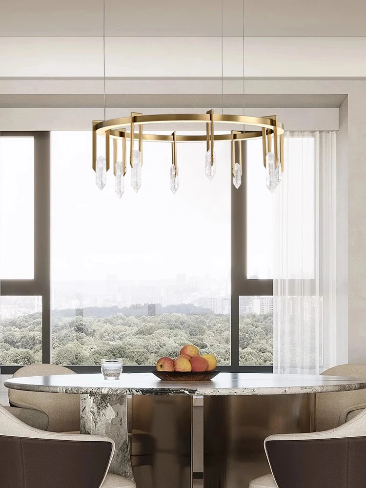 

AiPaiTe Modern LED living room chandelier with copper body for bar, dining room home decor ceiling chandelier.