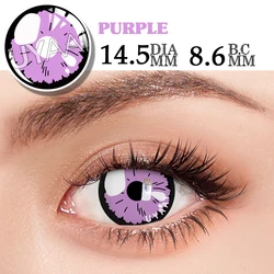 Vibrant Halloween Anime Cosplay Eye Lenses Set - 2 Pcs, Multicolor (Purple)