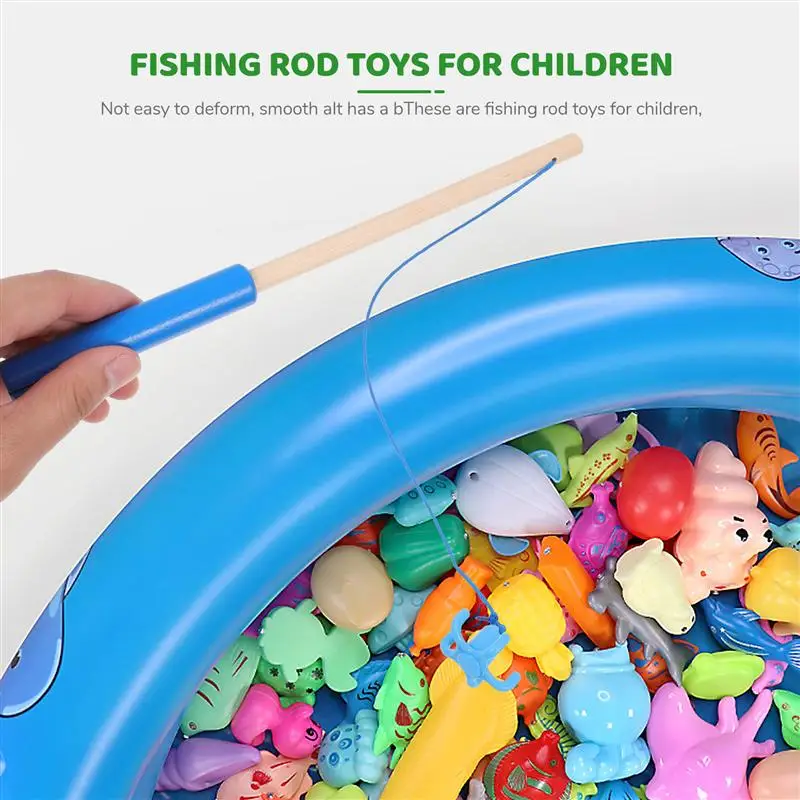 Fishing Magnetic Rod Woodengame Poles Kids Rods Magnet Games
