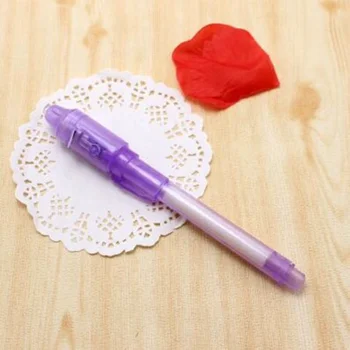 4pcs/lot Luminous Light Pen Magic Purple 2 In 1 UV Black Light Combo Drawing Invisible Ink Pen Learning Education Toys For Child 6