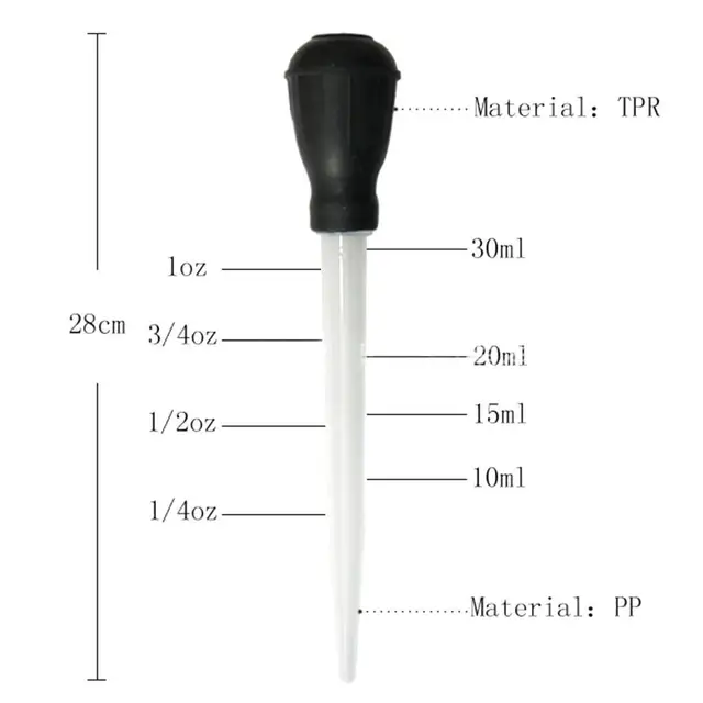 30 Ml Grillező Szerszám Szósz Olajcseppszivattyú Csővezeték Hordozható Főzési Pipetta Tisztító Kefével Szilikon Fej Bbq Kellékek - Image 6