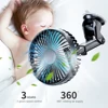 12V/24V Windshield Desk Fan USB Suction Cup Auto Cooler 360 Degree Adjustable Car Dashboard Fan 3 Speeds Mini Car Fan 3
