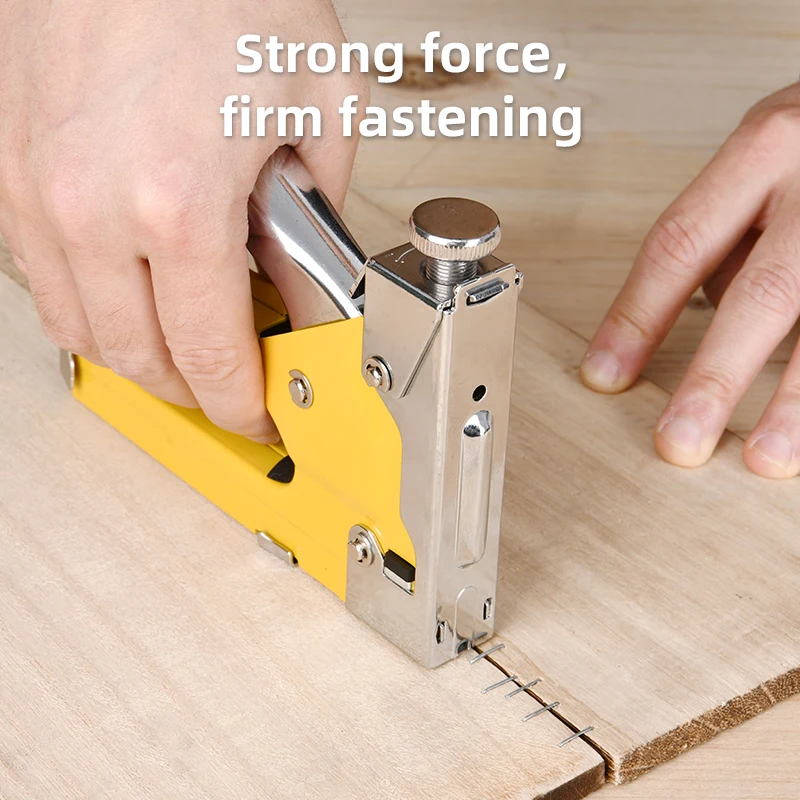 Deli 3 in 1 Nail Gun Set With Staples Remover Manual Adjustment Wood Upholstery Stapler Gun for Carpentry Tools Home DIY 5