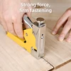 Deli 3 in 1 Nail Gun Set With Staples Remover Manual Adjustment Wood Upholstery Stapler Gun for Carpentry Tools Home DIY 5