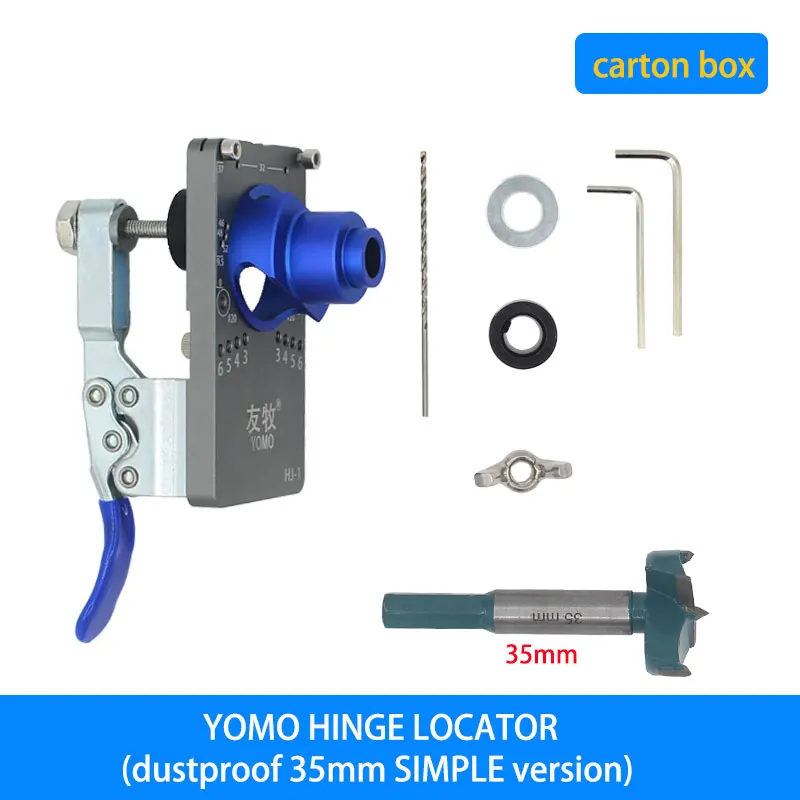 Scharnier Jig 35mm Gat Opener, 35mm Kast Scharnier Jig Boren Hole Puncher, Nauwkeurige Vergrendeling Houtbewerking Deuvel Kabinet Jig Boor Guide Locator voor Keukenkast Deuren Scharnier
