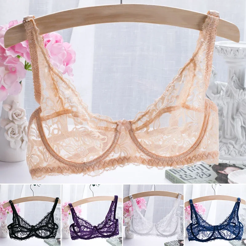 Women&rsquo;s Comfy Fashion Sexy Lingerie Lace Hollow Out Transparent Bra Underwire Bra Underwear Erotic Attractive Women Clothes womens bra,lace lingerie