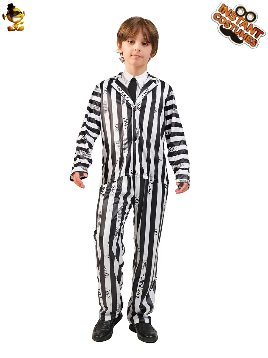 Adult Children Striped Clown Costume Role Play Stage Performance Cosplay Costume
