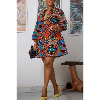Alternative view of Amina Lantern Sleeve Ankara Dress