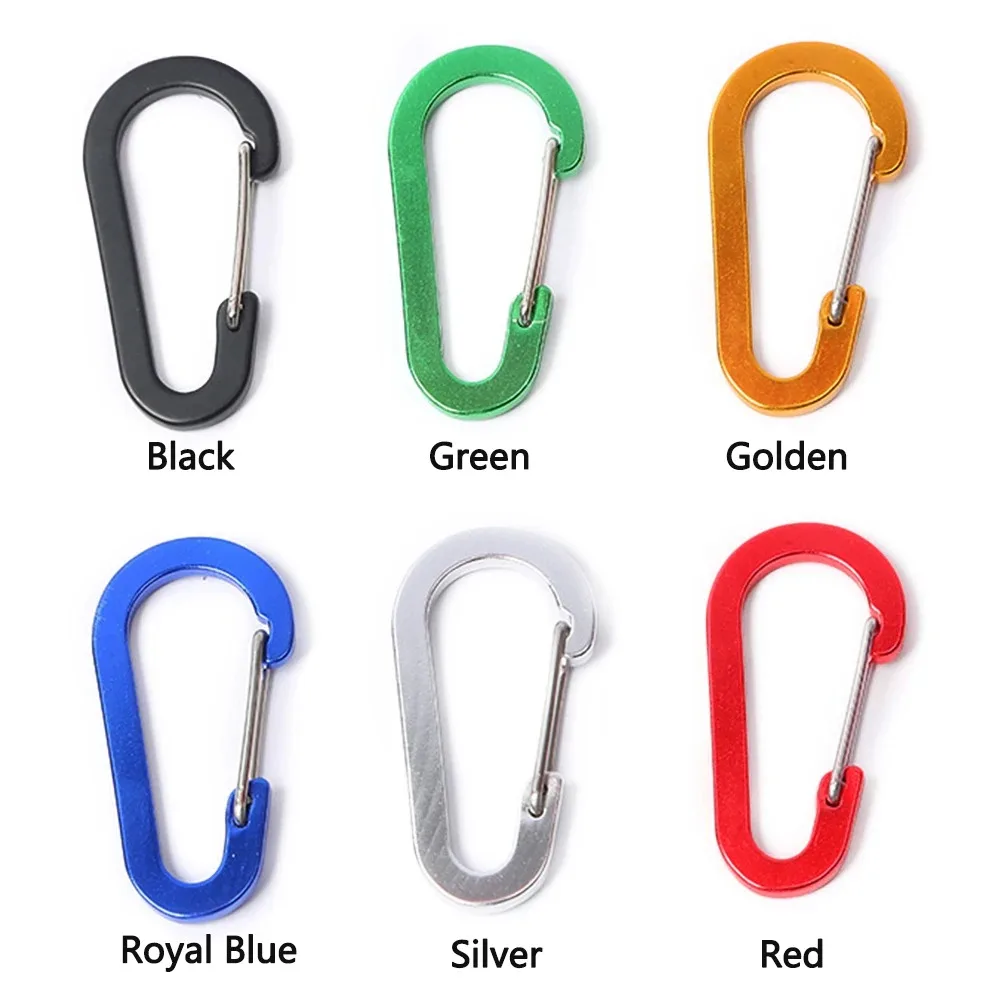 6 stücke Karabiner Clip Aluminium Legierung Schlüsselbund Lock Schnalle Snap D-Ring Clip Outdoor Rucksack Camping Multi Tool Angeln wandern Haken – Detail 2